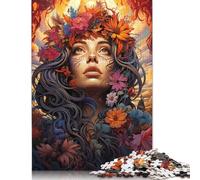 Psychedelic And Happy Woman Jigsaw Puzzles for Adults 1000 Piece High Challenging Puzzle Wooden Jigsaw Gifts Puzzles Family Games 1000pcs (75x50cm)