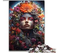 Psychedelic And Happy Woman Jigsaws Puzzles 1000 Pieces for Adults Gifts, Stress Reliever Staycation Kill Time Parent-child Interaction (50x75cm)
