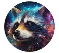 Psychedelic Animal Raccoon Jigsaw Puzzles for Adults 1000 Piece Puzzles for Adults Challenging Brain Teaser, Family Activity, Home Decor, (67.5x67.5cm)