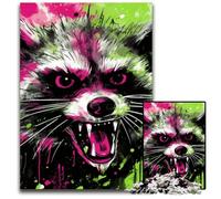 Psychedelic Animal Raccoon Jigsaws 1000 Pieces for Adults Puzzles for Adults Family Fun Activity, Brain Challenge, for Teenager 50x75CM/19.68x29.52inch