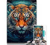 Psychedelic Animal Tiger Jigsaw Puzzles for Adults Teenagers Jigsaws Puzzle,Challenging To Complete But Fun And Humorous Educational Game for Birthday 50x75cm