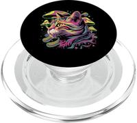 Psychedelic Art Cat Kittens Cats Kitten PopSockets PopGrip for MagSafe