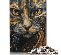 Psychedelic Art Cat Puzzle Difficult Hard Paper Rectangular Jigsaw Puzzle for Adult Children Unique Gift 1000pcs (75x50cm)