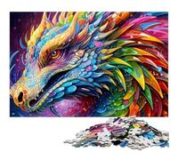 Psychedelic Art Dragon 1000 Piece Jigsaw Puzzle Impossible Jigsaw Puzzles for Adults Ideal for Teenagers & Collectors, Travel Gift, Family Activity 26X38CM/10.23x14.96inch