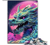Psychedelic Art Dragon 1000 Piece Jigsaw Puzzles for Adults Wooden Jigsaw for Teenager & Families, Perfect DIY Decor & Brain-Teasing Challenge size : 50x75cm