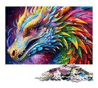 Psychedelic Art Dragon 1000 Pieces Puzzle Gifts Jigsaw Puzzles for Adults Family Activity, DIY Home Decor, 50x75CM/19.68x29.52inch