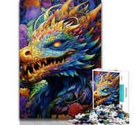 Psychedelic Art Dragon Jigsaw Puzzles for Adults 1000 Jigsaws,Family Game Stress Reliever Difficult Challenge Gifts for Friends And Family (75x50cm)