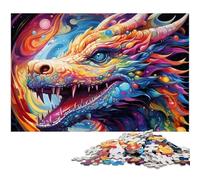 Psychedelic Art Dragon JigsawPuzzle 1000 Pieces for Adults Challenging Puzzles Brain Teaser, Adult Game, Family Interactive Activity 50x75CM/19.68x29.52inch