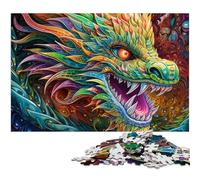 Psychedelic Art Dragon JigsawPuzzle 1000 Pieces for Adults Challenging Puzzles Brain Teaser, Adult Game, Family Interactive Activity 26X38CM/10.23x14.96inch