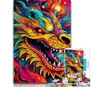 Psychedelic Art Dragon JigsawPuzzle 1000 Pieces for Adults,Toys Educational Games Stress Relieving Suitable for Desktop Decoration (38x26cm)