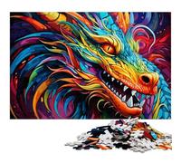 Psychedelic Art Dragon Puzzles 1000 Pieces for Adults Jigsaw Puzzles for Adults Brain Challenge Gift, Educational Activity for Teenagers 26X38CM/10.23x14.96inch