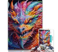 Psychedelic Art Dragon Puzzles 1000 Pieces for Teenagers,Help The Brain Exercise Addictive Toys to Cultivate Patience Great Gift (38x26cm)
