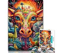 Psychedelic Art Giraffe Jigsaw Puzzles for Adults 2000 Jigsaws,Family Game Stress Reliever Difficult Challenge Secret Santa Gifts 70x100cm