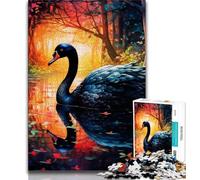Psychedelic Art Swan Puzzles for Adults Teens 1000 Pieces,Help The Brain Exercise Addictive Toys to Cultivate Patience Great Gift 50x75cm
