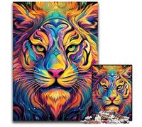 Psychedelic Art Tiger 1000 Piece Jigsaw Puzzle Difficult Puzzles for Adults for Teenagers, Family Game Night, Brain-Challenging Gift Idea 26X38CM/10.23x14.96inch