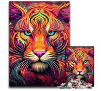 Psychedelic Art Tiger 1000-Piece Jigsaw Puzzle Impossible Jigsaw Puzzles for Adults for Birthdays And Holidays 26X38CM/10.23x14.96inch