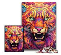 Psychedelic Art Tiger 1000-Piece Jigsaw Puzzle Puzzles for Adults for Mother'S Day, Birthdays, Christmas Size 26x38cm