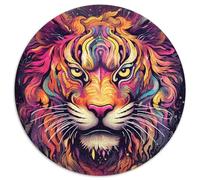 Psychedelic Art Tiger Paper Jigsaw Puzzles 1000 Piece Jigsaw Puzzles for Adults Relaxing Entertainment, Home Decor 67.5x67.5cm