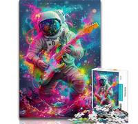 Psychedelic Astronaut 1000 Piece Jigsaw Puzzles for Adults,Family Game Stress Reliever Difficult Challenge Artists Collection,Fine Art (50x75cm)