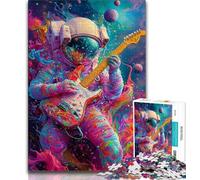 Psychedelic Astronaut 1000 Pieces Jigsaw Puzzle For Adults Teens,Help The Brain Exercise Addictive Toys to Cultivate Patience Unique Challenge Game (75x50cm)