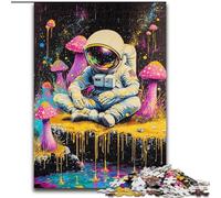 Psychedelic Astronaut Adult Jigsaws 1000 Piece, Family Activity Fun at Home Activities, Birthday Present,Travel Gifts (26x38cm)