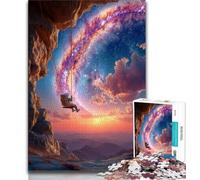 Psychedelic Astronaut Adult Jigsaws 1000 Pieces Difficult,Family Game Stress Reliever Difficult Challenge Secret Santa Gifts (50x75cm)