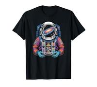 Psychedelic Astronaut Holding a Cosmic Toadstool Terrarium T-Shirt