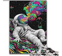Psychedelic Astronaut Jigsaw Puzzles for Adults 1000 Piece, Brain Intelligence Challenge Addictive Toys Birthday Gifts for Age 14+ (26x38cm)
