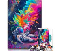 Psychedelic Astronaut Jigsaw Puzzles for Adults 1000 Piece,Challenging Game Gifts for Is Ideal As A Gift for The Whole Family (50x75cm)
