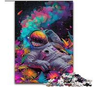 Psychedelic Astronaut Jigsaws 1000 Pieces for Teenagers, Suitable for People Aged 14 And Above Home Decoration Gift Ideas (26x38cm)