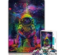Psychedelic Astronaut Jigsaws Puzzles 1000 Pieces for Teenagers Gifts,Challenging Game And Family Play with Fully Interlocking Randomly Shaped Pieces (75x50cm)