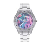 Psychedelic Astronaut Mushroom Business Stainless Watch Fashion Designer Wristwatch Easy Reader Analog Watches Gifts for Men
