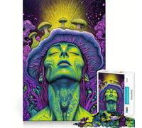 Psychedelic Awakening - A Surreal Mushroom Fusion Jigsaw Puzzles for Adults 1000 Piece Memory Boost Cozy Time Pattern Assembly Santa Wish List (50x75cm)