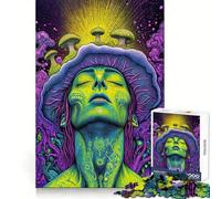 Psychedelic Awakening - A Surreal Mushroom Fusion Jigsaw Puzzles for Adults 1000 Piece Memory Boost Cozy Time Pattern Assembly Santa Wish List (50x75cm)