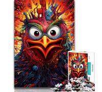 Psychedelic Bird Jigsaw Puzzles for Teenagers 1000 Jigsaws,Staycation Kill Time Every Piece Is Unique - Challenging Family Fun Game 38x26cm