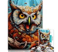 Psychedelic Bird Owl Jigsaw Puzzles for Adults Teenagers Jigsaws Puzzle,Help The Brain Exercise Addictive Toys to Cultivate Patience Great Gift 50x75cm