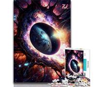 Psychedelic Black Hole Jigsaw Puzzles for Adults 1000 Jigsaws,Challenging Game And Family Play with Fully Interlocking Randomly Shaped Pieces 38x26cm