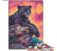 Psychedelic Black Panther Jigsaw Puzzles for Adults Teenagers Jigsaws Puzzle, for Age 14 Years And over Stress Relief Christmas Game Presents for Women (26x38cm)
