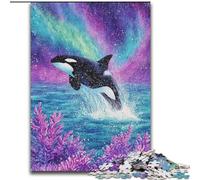 Psychedelic Blue Whale Adult Jigsaw Puzzles 1000 Pieces, for Educational Game Challenge Toy Birthday Present, Gifts, Wall Art (size 50x75cm)