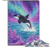 Psychedelic Blue Whale Puzzles for Teenagers 1000 Pieces, Family Activity with Matching Poster And Trivia Sheet for Age 14+ (26x38cm)