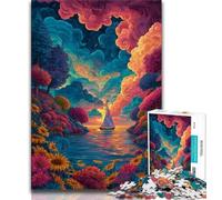 Psychedelic Boat 1000 Piece Jigsaw Puzzles for Teenagers,Challenging Game Gifts for Is Ideal As A Gift for The Whole Family (50x75cm)