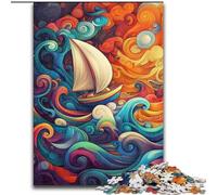 Psychedelic Boat JigsawPuzzle 1000 Pieces for Teenagers, for And 14 Years And over Brainteaser Family Games Christmas Birthday Gifts (50x75cm)
