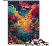 Psychedelic Boat JigsawPuzzle 1000 Pieces for Teenagers, Suitable for People Aged 14 And Above Home Decoration Gift Ideas (26x38cm)