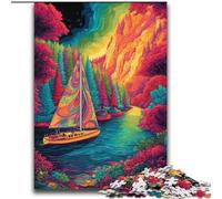 Psychedelic Boat Puzzles for Teenagers 2000 Pieces, Suitable for People Aged 14 And Above Home Decoration Gift Ideas (70x100cm)