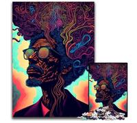 Psychedelic Brain JigsawPuzzle 1000 Pieces for Adults Wooden Jigsaw Puzzles Fun at Home Activities, Birthday Present, Travel Gifts 50x75CM/19.68x29.52inch