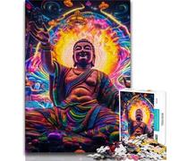 Psychedelic Buddha Jigsaw Puzzles for Teenagers 1000 Jigsaws,Toys Educational Games Stress Relieving Wishlist with Santa Claus 50x75cm