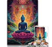 Psychedelic Buddha Puzzles 1000 Pieces for Teenagers,Help The Brain Exercise Addictive Toys to Cultivate Patience Great Gift (38x26cm)