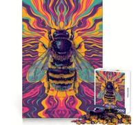 Psychedelic Bumblebee Teenagers 1000 Piece Jigsaw Puzzle Think Smart Toy Bonding Time Smooth Cut Santa Wish List (50x75cm)