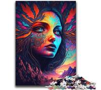Psychedelic By Nature Jigsaw Puzzles for Adults Teenagers Jigsaws Puzzle,Staycation Kill Time with Fully Interlocking Randomly Shaped Pieces (70X100cm)
