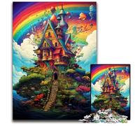 Psychedelic Cabin in The Sky Puzzles 1000 Pieces for Adults Wooden Jigsaw Puzzles Challenging Brain Teaser for Teenagers Family Fun Interactive Game 1000 PCS(75x50cm)